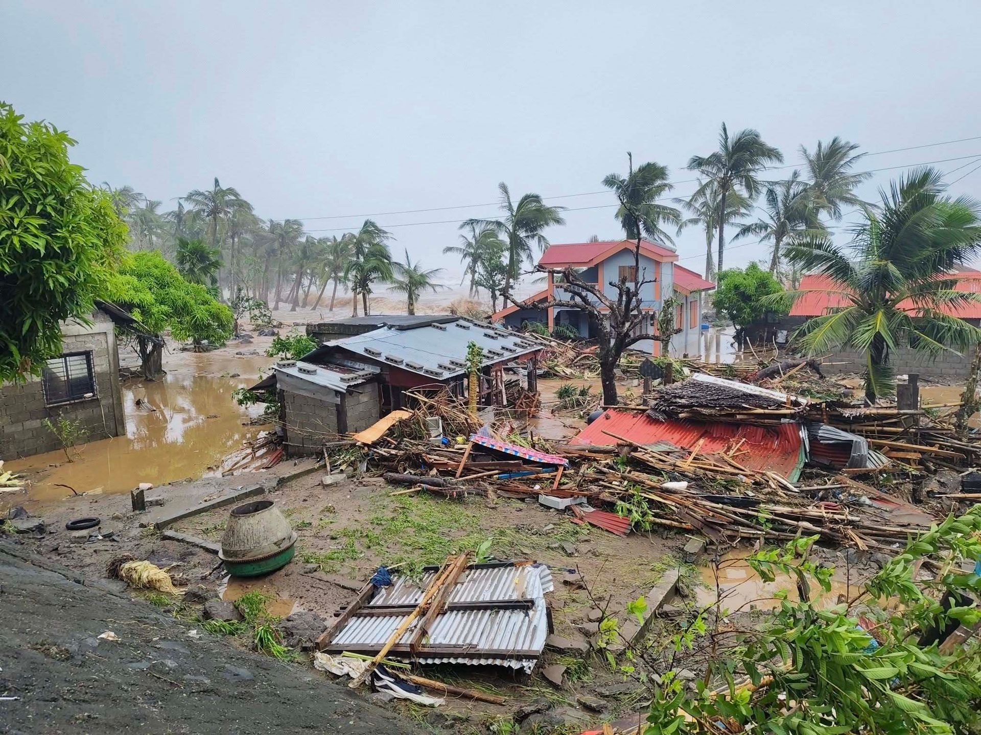 Flooded homes after Typhoon Uwan